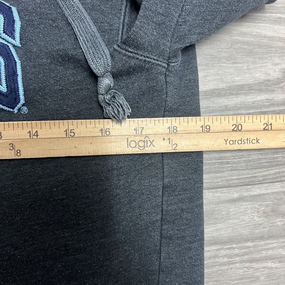 Vintage Majestic North Carolina Tar Heels Hoodie Sweatshirt Mens S Gray Spellout - Picture 6 of 7